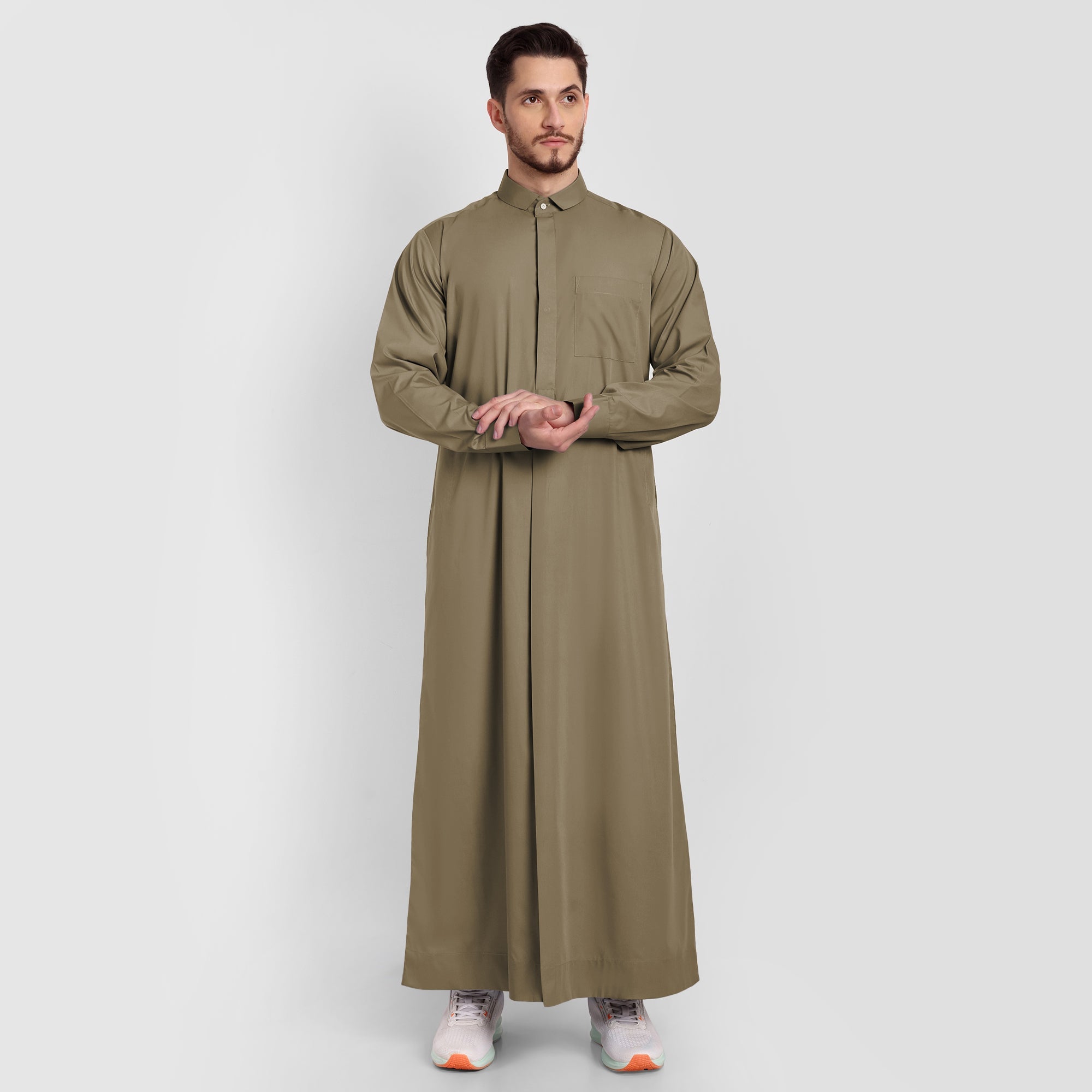 Elegant Tuxedo Collar Fit Style Thobe for Special Occasions