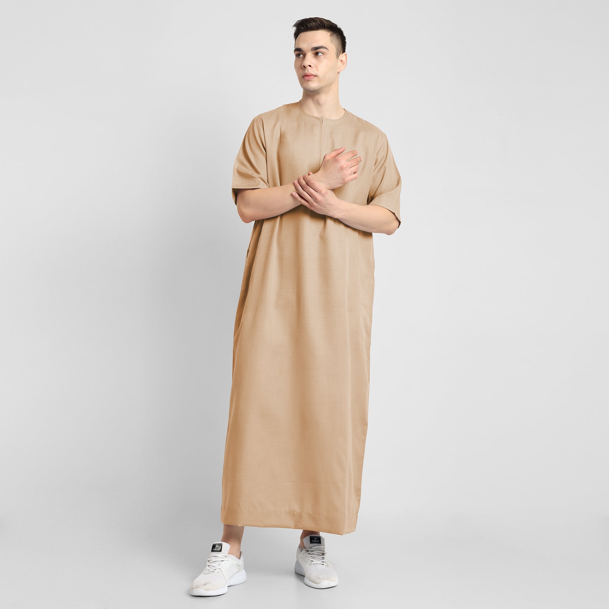 Middle East Inspired Round Henley Neck Jubba Thobe