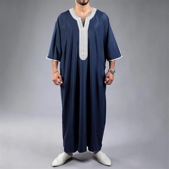 Royal Navy Moroccan Embroidered Men's Kaftan